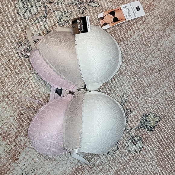 Rene Rofe 3 Pack Extreme Push Up Front Clasp Bras Size 36B - Picture 1 of 7